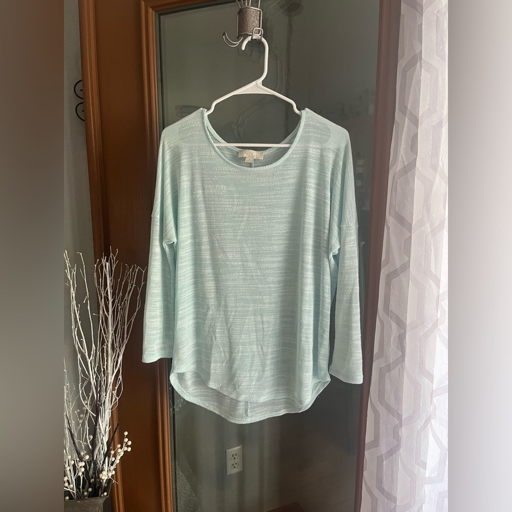 Blue shear dolman sweater